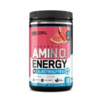 Optimum Nutrition Amino Energy Plus Electrolytes Energy Drink Powder, Caffeine for Pre-Workout Energy, Amino Acids / BCAAs for Post-Workout Recovery, Watermelon Splash, 30 Servings- Packaging May Vary