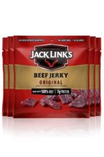 Jack Link's Beef Jerky, Original - Flavorful Meat Snack for Lunches, Ready to Eat Snacks, Great Stocking Stuffers - 7g of Protein, Made with Premium Beef - 0.625 Oz Bags (Pack of 5)