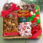 Holiday Classic Chocolate, Candy & Crunch Gift Basket With Handmade Chocolates, Ghirardelli, Caramel Corn for Gourmet Christmas Food Gift - Image 3